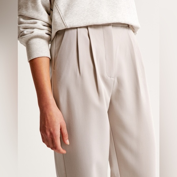 NWT - A&F Sloane Tailored Wide Leg Pant in Light Taupe - Size 34 / 18R - Picture 3 of 11